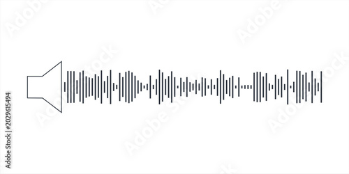 Fotografía sound waveform pattern for radio podcasts, music player, video editor, voice message in social media chats, voice assistant, recorder