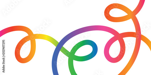 Abstract Color Lines Pattern. Vector Rainbow Gradient Ribbons. Wave Shape Flow Lines on White Background.
