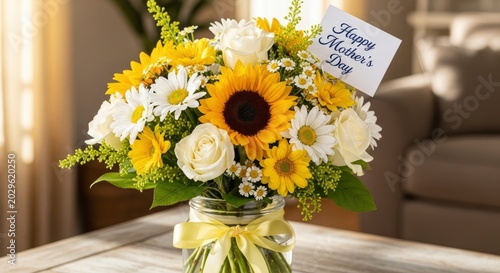 Sunflower Daisy Rose Bouquet for Mothers Day