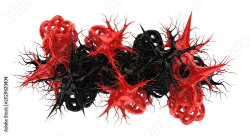 Abstract Red and Black Spiky Object