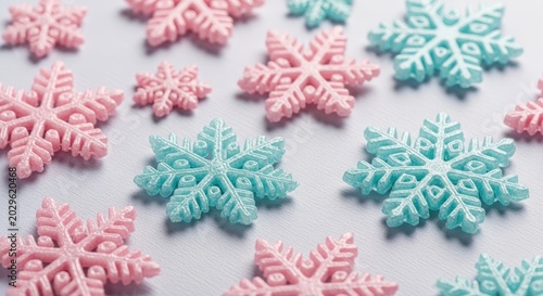 Pink and Blue Snowflake Decoration
