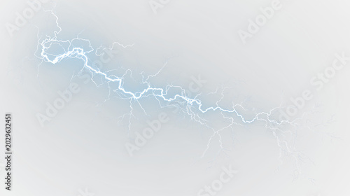 Foto Blue and white lightning bolt isolated on transparent background with bright blu