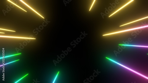 Abstract neon speed lines background with copy space for sci-fi and racing game promo video