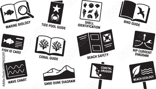 Bild auf Leinwand Educational infographic for marine biology and beach safety guides tide pool gui