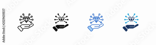 Foto Set of envision icon collection in multiple style