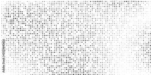 Grunge halftone gradient background. Faded grit noise texture. White and black sand wallpaper. Retro pixelated backdrop. Anime or manga style comic overlay.