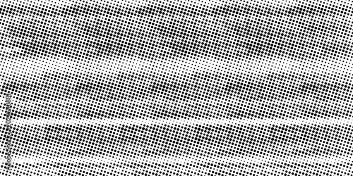 Quadro em tela Abstract black and white halftone dot pattern with wavy optical illusion effect