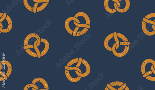 Cute pretzel pattern background vector design