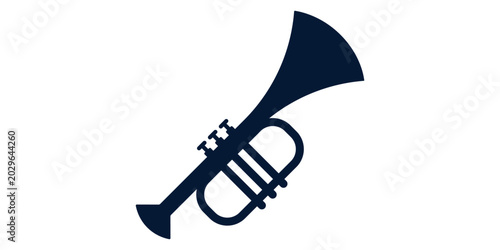 Photos Trumpet silhouette style icon design, Music sound melody song musical art and co
