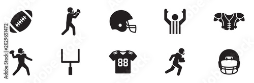 Photos American football sport game icon set
