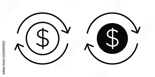 Cash flow icon symbol Isolated. Vector Illustration.