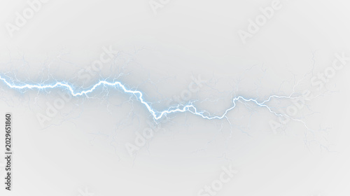 Canvas Print Blue and white lightning bolt isolated on transparent background with bright blu