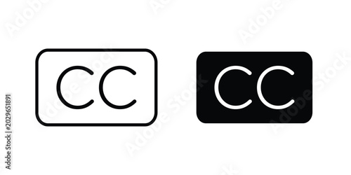 Bilde på lerret Closed caption icon symbol Isolated. Vector Illustration.