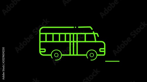 School bus icon for school children transportation.school bus animated icon