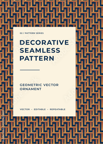 Decorative gradient geometric seamless vector pattern on transparent background