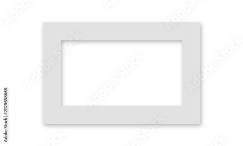 White picture frame matting isolated on transparent background