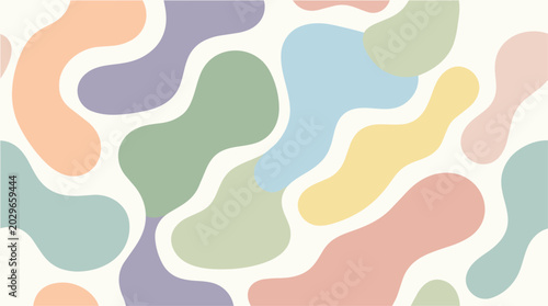 Canvas Print Vibrant abstract shapes in various colors form a dynamic pattern on a white surface