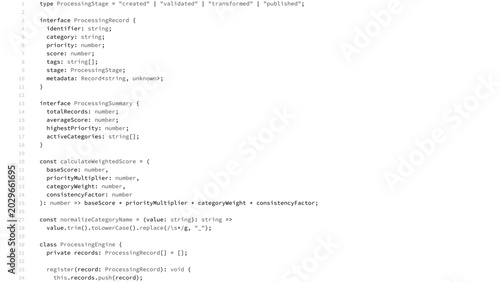 Cuadro en lienzo Typescript code lines on digital screen