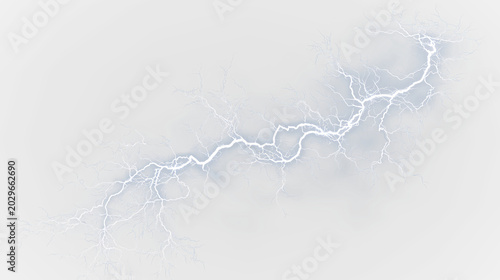 Принти на полотні Blue and white lightning bolt isolated on transparent background for use in vari