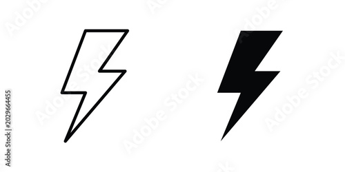 Fotografie Thunder bolt icon symbol Isolated. Vector Illustration.