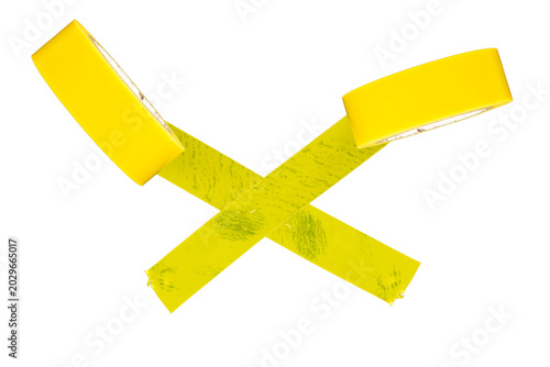 Obraz na plátne Electrical insulating tape on a white background, macro.