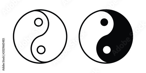 Cuadro en lienzo Yin yang icon symbol Isolated. Vector Illustration.