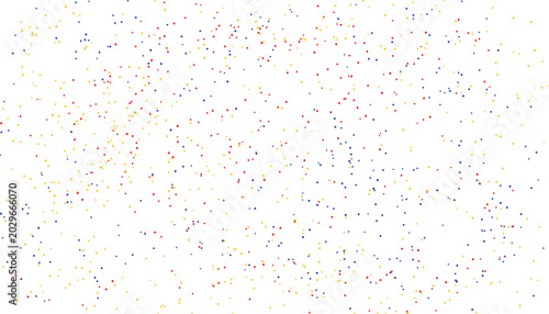 Falling, flying confetti texture on transparent background. Party, New Year, wedding celebration. Small round dots pattern, chads scattering. Design element, decorative backdrop. Vector illustration