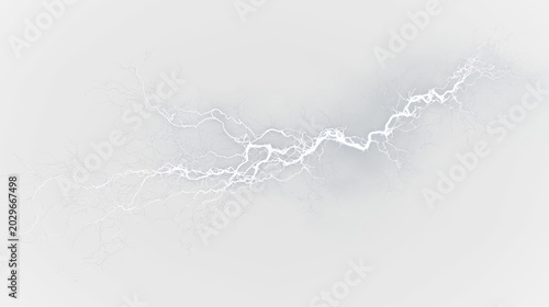 Obraz na płótnie White lightning strikes across a cloudy background with a transparent effect dur