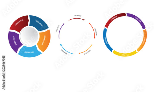 Konstfotografi Collection of vector circle chart infographic templates for presentations, advertising, layouts, annual reports