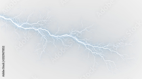 Foto Blue and white lightning bolt isolated on transparent background with bright blu