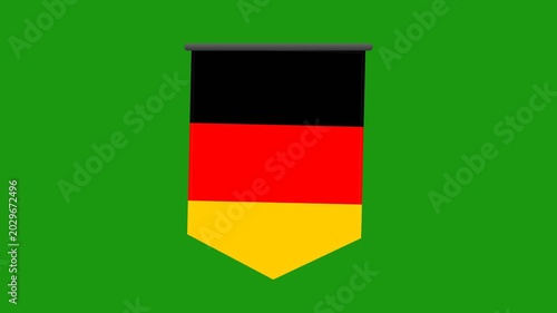 Germany flag on green background.