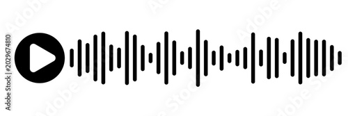 Fotografía Sound wave decibel audio records simple voice message icon isolated on white background