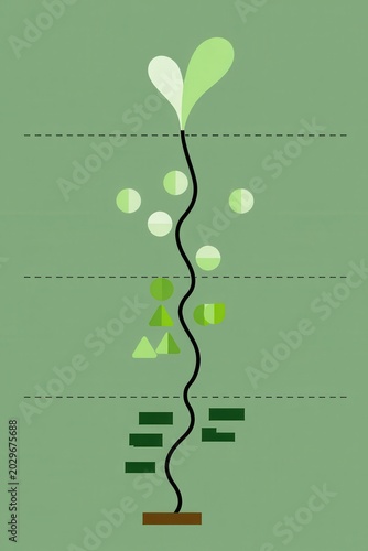 Abstract Plant Growth Stages Illustration