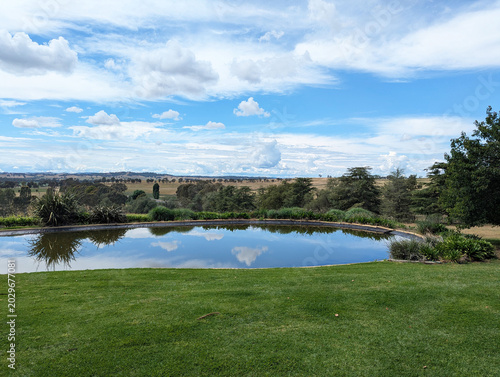 Bild auf Leinwand The beautiful view to the rolling hills of the Riverina district at Borambola, N