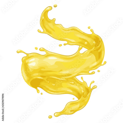 Bright Lemon Juice Spiral Splash in Clean Glossy 3D Vector Icon Style