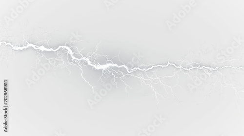 Bilde på lerret White lightning bolt isolated on transparent background for graphic design use i