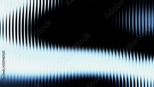 Glowing ribbed metallic background featuring silver and blue gradient and noisy vertical lines for cyber security and digital interface mockup.
