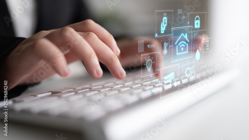 Fotografie Concept of a smart home and the Internet of Things (IoT)