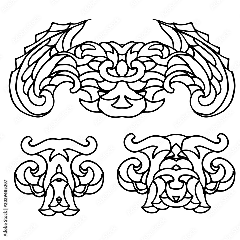 Fototapeta premium Black Ornamental Vector Illustration