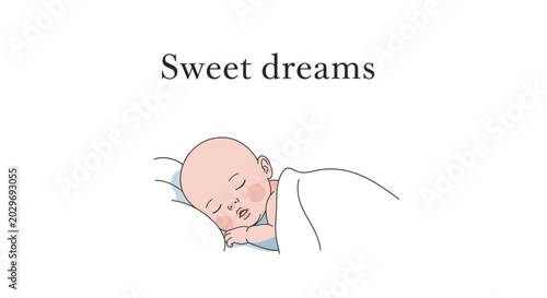 Baby Sleeping Peacefully in Bed.