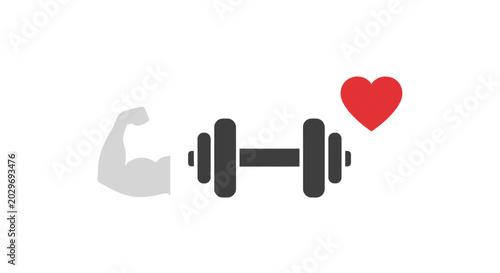 Tableau sur toile Dumbbell Fitness Exercise Muscle Building Icon.
