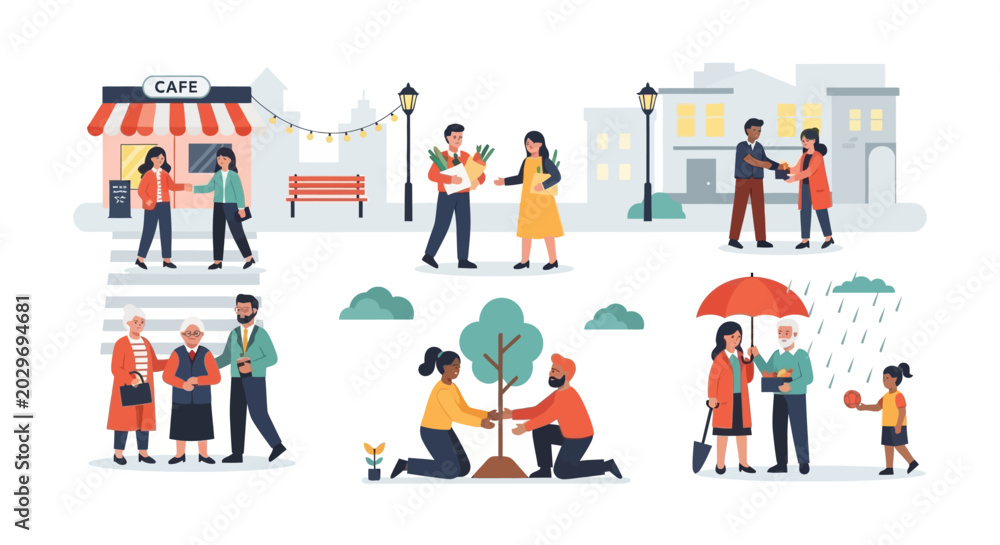Fototapeta premium People celebrate Disability Pride Month with friends in city