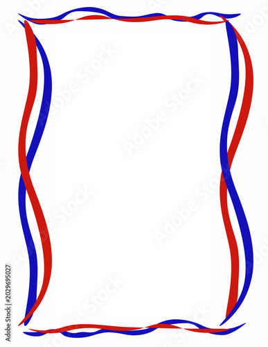 Red White and Blue Ribbon Frame Template Portrait