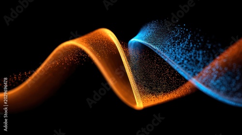 Abstract swirls of orange and blue