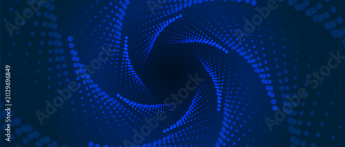 Tech helix abstract background dark blue, Vortex tunnel circularly twisted, AI technological dark blue background design.
