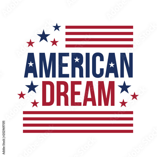 American Dream Typography With Patriotic Stars and Stripes Vector Illustration EPS
