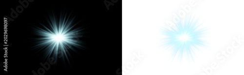Quadro su tela Sparkling luminous star Vector PNG, shining flare glow isolated on transparent b