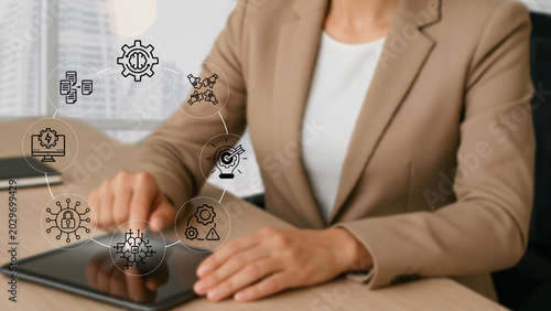 Bilde på lerret Business leaders are automating their businesses and adopting digital technology