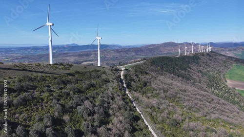 Camino de Santiago – Alto del Perdón Wide Aerial Establishing Shot