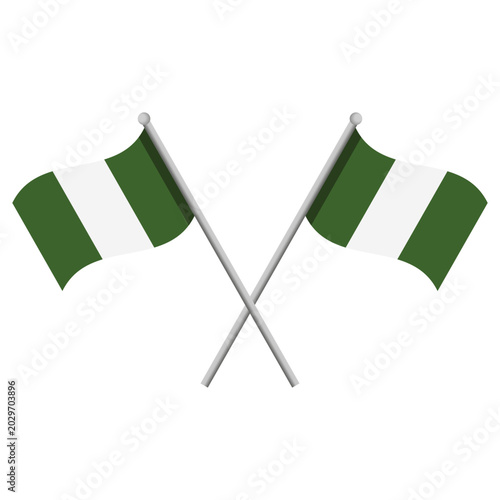 Quadro su tela Nigerian flag with pole